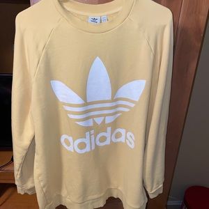 Adidas yellow logo crew neck